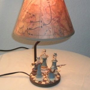 Civil War Fighting Soldiers Figurine Accent Lamp